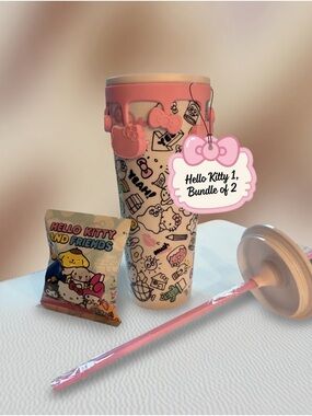 Hello Kitty1, Hello Kitty Pink & Cream Graphic Tumbler + Hello Kitty Blind Bag
